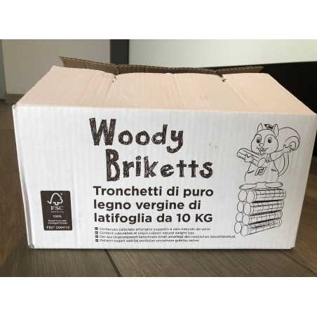 Tronchetti-Bricchetti in legno per stufe e camini 10 kg